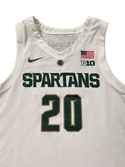 Joey Hauser Michigan State Basketball 2018-2019 Season Game Issued Jersey (Size 50)