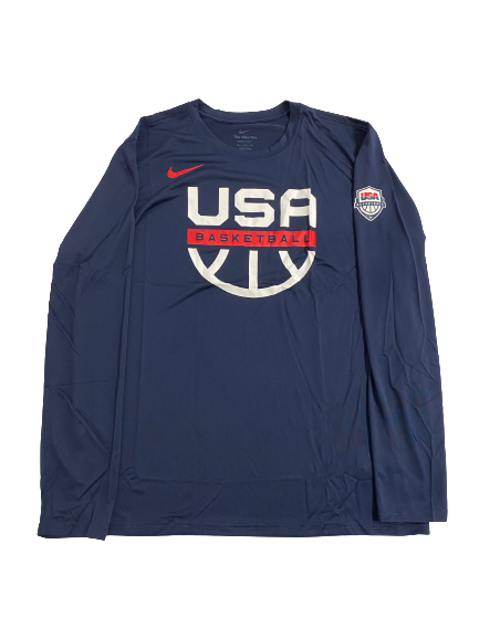 usa basketball gear Khalil Iverson Team USA Basketball Exclusive Long Sleeve Shirt (Size X – The Players Trunk