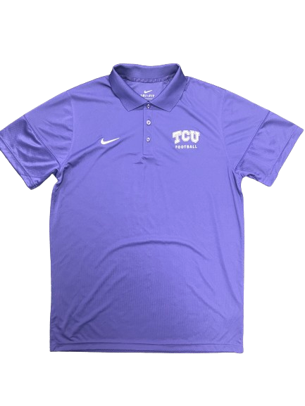 Chandler Morris TCU Football Team Issued Travel Polo Shirt (Size L
