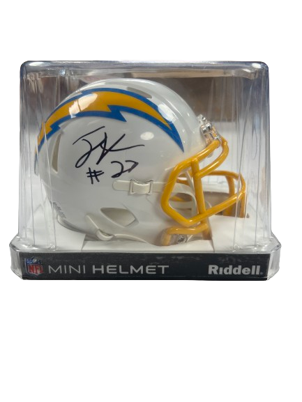 chargers mini football helmet Joshua Kelley Los Angeles Chargers SIGNED Mini Helmet – The Players Trunk