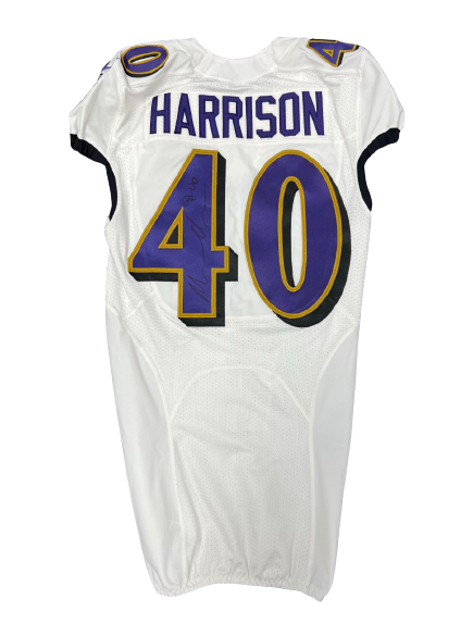 Malik Harrison Baltimore Ravens SIGNED Game Issued Jersey Size 38 The Players Trunk