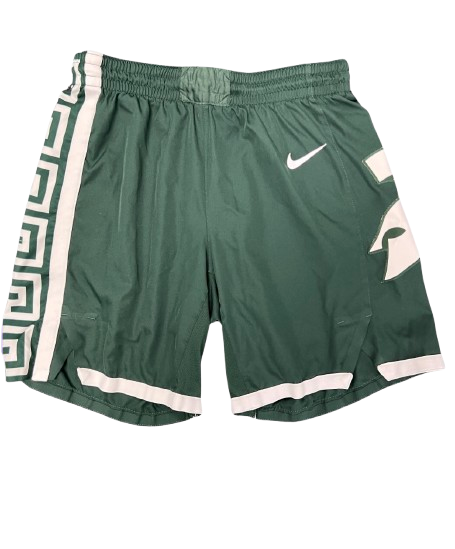 Malik Hall Michigan State Basketball SIGNED + INSCRIBED 2020-2021 GAME WORN Uniform Set (INCLUDES BIG TEN TOURNAMENT) - Jersey + Shorts