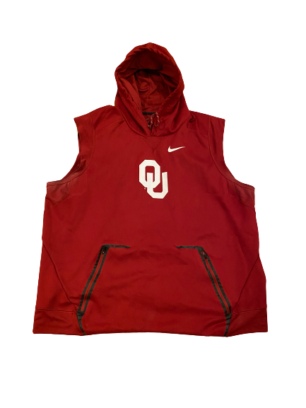 Adrian Ealy Oklahoma Football Team Issued Sleeveless Hoodie Size XXXL The Players Trunk