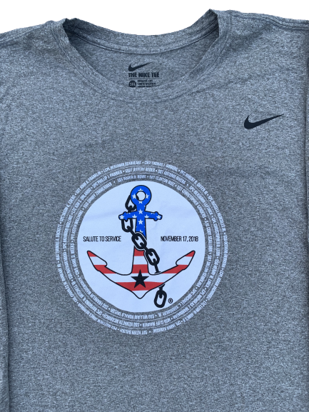 Jared Southers Vanderbilt Football PE "SALUTE TO SERVICE" Long Sleeve (Size 3XL)