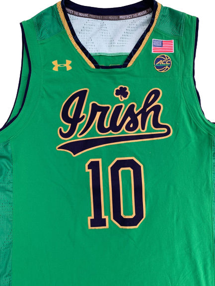 T.J. Gibbs Notre Dame Basketball Game Worn Jersey (Size L)