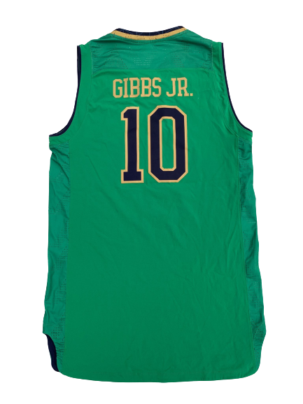 T.J. Gibbs Notre Dame Basketball Game Worn Jersey (Size L)