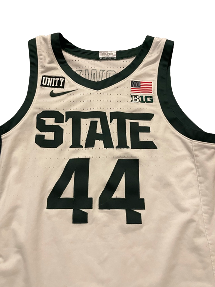 Gabe Brown Michigan State Basketball 2021-2022 SIGNED & INSCRIBED GAME WORN Uniform Set (Jersey & Shorts) - Photo Matched