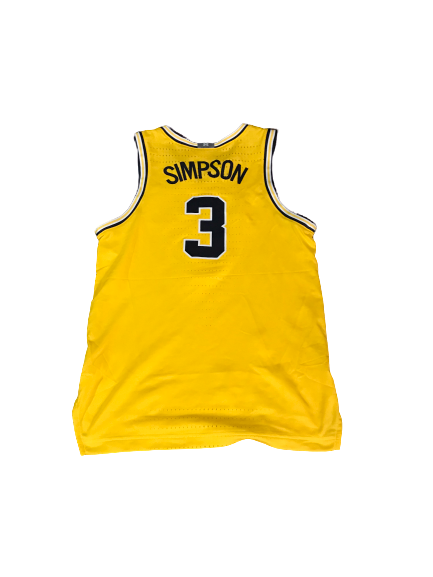 Zavier Simpson Michigan Basketball 2019-2020 Game Worn Uniform Set