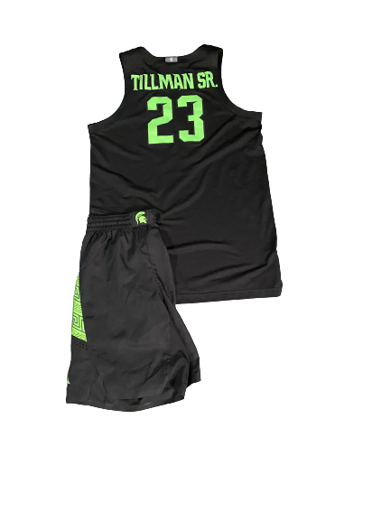 Xavier Tillman Michigan State 2019-2020 Game Worn Uniform Set (Jersey & Shorts) - Photo Matched