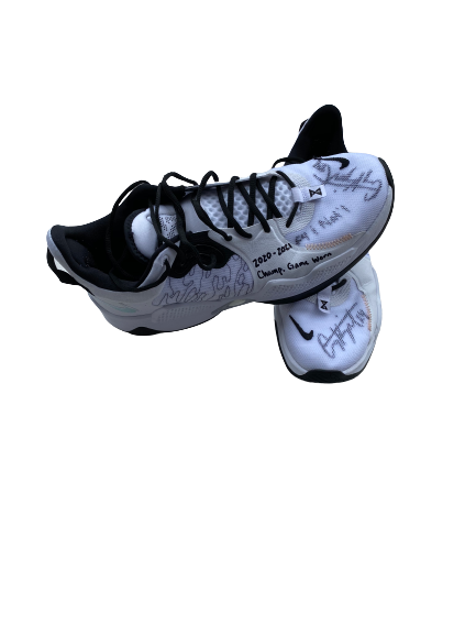 Corey Kispert Gonzaga Basketball 2021 NCAA Championship Game Worn Shoes (Size 14) - Photo Matched