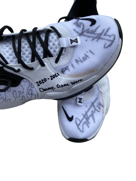 Corey Kispert Gonzaga Basketball 2021 NCAA Championship Game Worn Shoes (Size 14) - Photo Matched