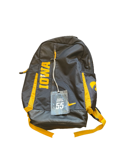 basketball travel bag backpack Luka Garza Iowa Basketball Athlete Exclusive Travel Backpack with Play – The Players Trunk