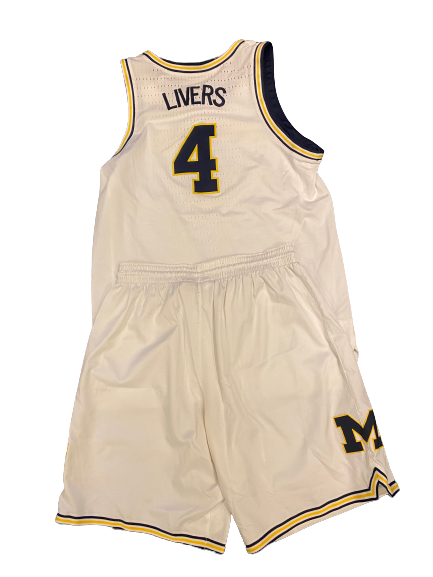 Isaiah Livers Michigan Basketball 2018-2019 (Sophomore Season) Game Worn Uniform Set (NCAA TOURNAMENT - ROUND OF 32)
