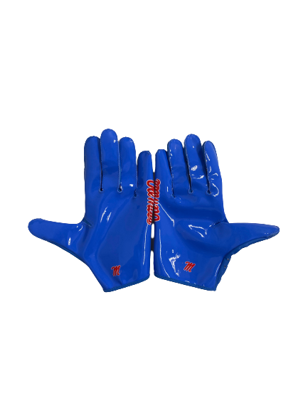 Bralon Brown Ole Miss Football Player-Exclusive Gloves (Size XXXL