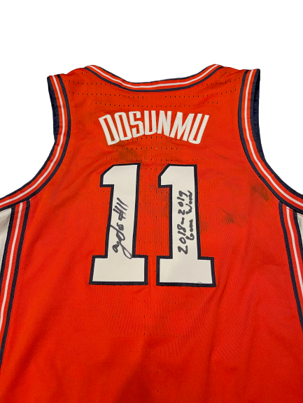 Ayo Dosunmu Illinois Basketball SIGNED 2018-2019 (FRESHMAN YEAR) Game Worn Uniform Set (BIG TEN TOURNAMENT)