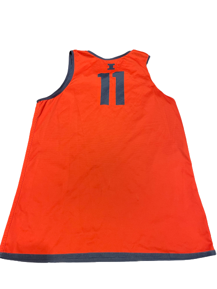 Ayo Dosunmu Illinois Basketball Player Exclusive 2020-2021 Season Worn SIGNED Reversible Practice Jersey (Size L)