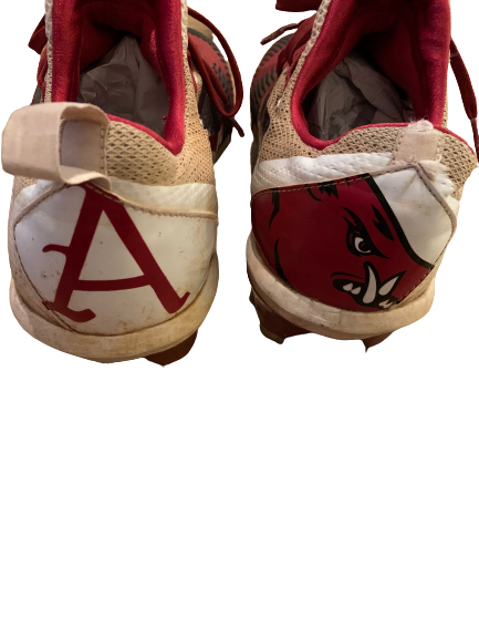Dominic Fletcher Arkansas Baseball 2018 Game Worn Cleats