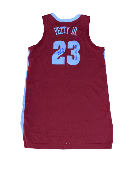John Petty Alabama Basketball 2019-2020 (JUNIOR YEAR) Signed Game Worn Jersey with "WH" Patch - Photo Matched