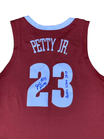 John Petty Alabama Basketball 2019-2020 (JUNIOR YEAR) Signed Game Worn Jersey with "WH" Patch - Photo Matched