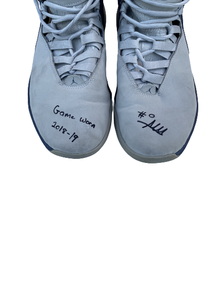 Mac McClung Georgetown Basketball 2018-2019 (FRESHMAN SEASON) SIGNED GAME WORN Player Exclusive Jordan Shoes - Photo Matched