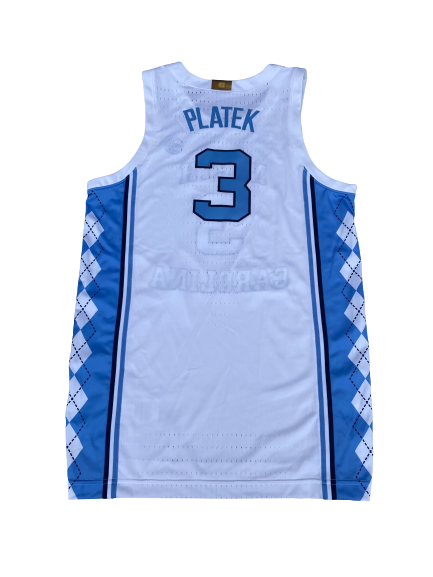 Andrew Platek North Carolina Basketball 2020-2021 (SENIOR SEASON) GAME WORN Jersey (Size 46)