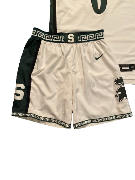 Aaron Henry Michigan State Basketball 2020-2021 Game Worn Uniform Set - Photo Matched