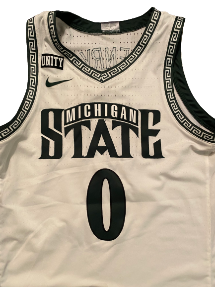 Aaron Henry Michigan State Basketball 2020-2021 Game Worn Uniform Set - Photo Matched