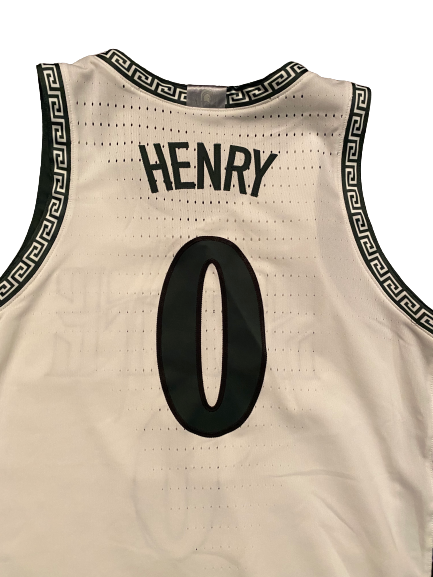 Aaron Henry Michigan State Basketball 2020-2021 Game Worn Uniform Set - Photo Matched