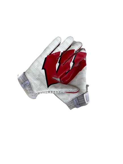 Eric Burrell Wisconsin Football Under Armour Gloves (Size L) – The