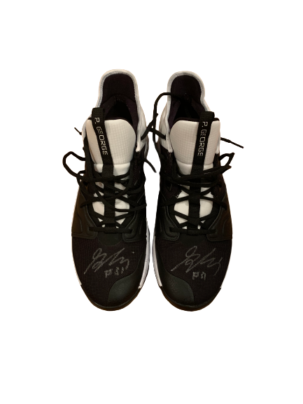 Georges Niang Utah Jazz SIGNED Game Worn NBA Bubble Custom Shoes - Photo Matched