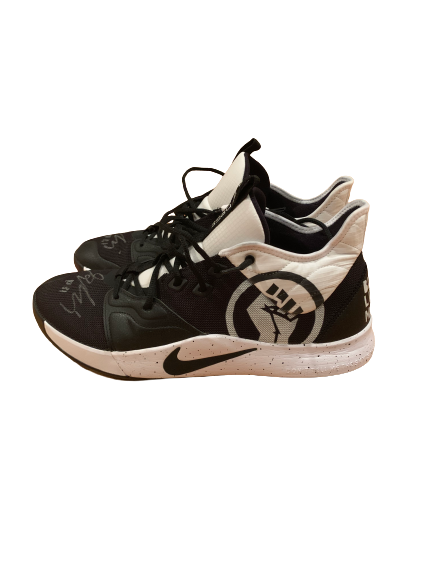 Georges Niang Utah Jazz SIGNED Game Worn NBA Bubble Custom Shoes - Photo Matched