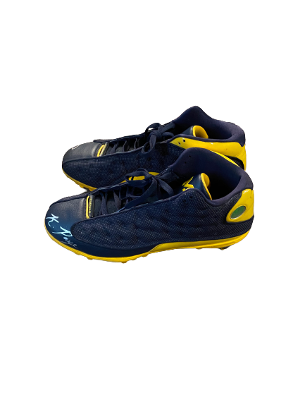 Kwity Paye Michigan Football Signed Player-Exclusive Cleats (Size 15)