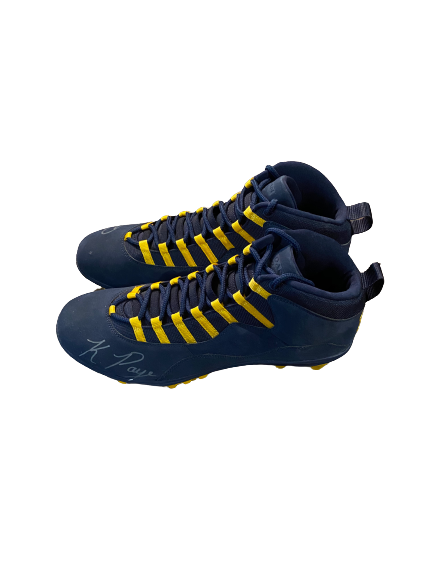 Kwity Paye Michigan Football Signed Player-Exclusive Cleats (Size 14)
