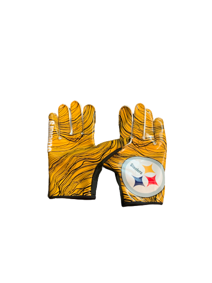L.J. Scott Pittsburgh Steelers Team Issued Football Gloves