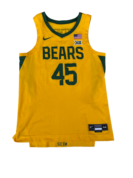 Davion Mitchell Baylor Basketball Signed 2019-20 Game Worn Uniform Set