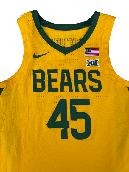 Davion Mitchell Baylor Basketball Signed 2019-20 Game Worn Uniform Set