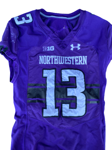 JR Pace Northwestern Football 2018 (Sophomore Season) SIGNED Game Worn Jersey - Photo Matched