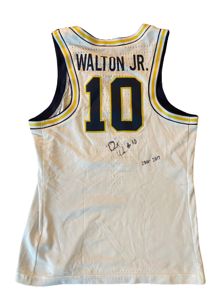 Derrick Walton Jr. Michigan Basketball Signed 2016-2017 Game Worn Jersey