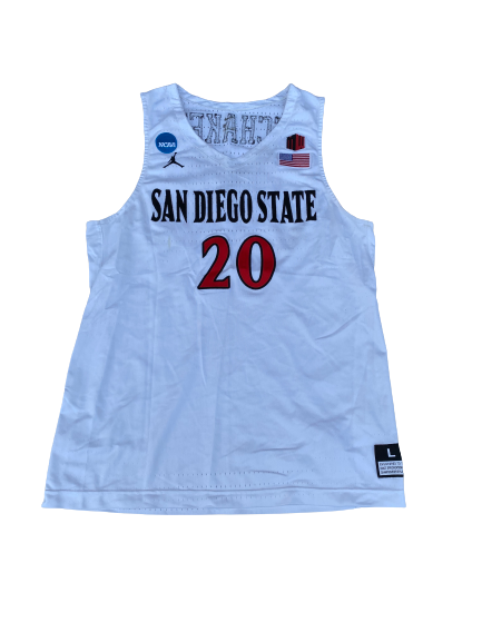 Jordan Schakel San Diego State Basketball 2021 Game Worn Jersey with N –  The Players Trunk