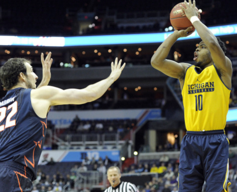 Derrick Walton Jr. Michigan Basketball 2016-2017 BIG 10 Tournament Game Worn Shorts
