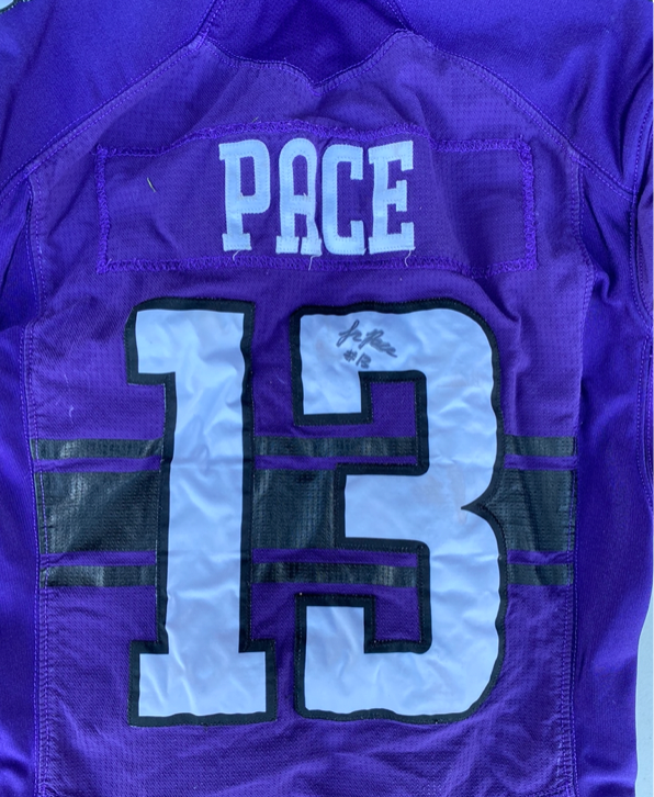 JR Pace Northwestern Football 2018 (Sophomore Season) SIGNED Game Worn Jersey - Photo Matched