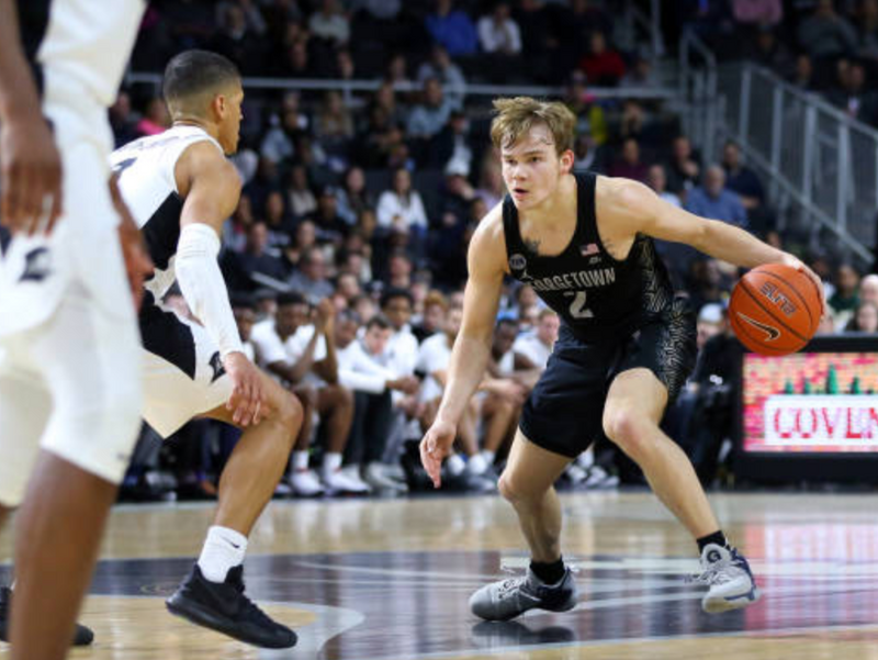 Mac McClung Georgetown Basketball 2018-2019 (FRESHMAN SEASON) SIGNED GAME WORN Player Exclusive Jordan Shoes - Photo Matched
