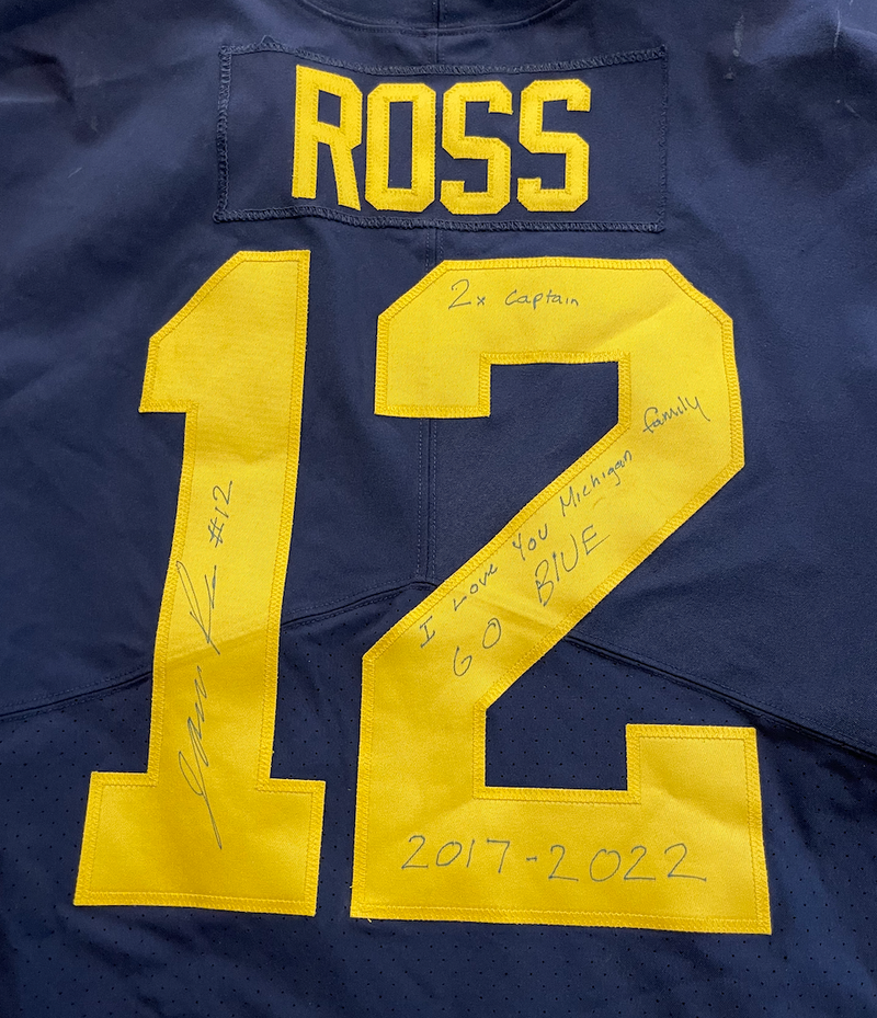 Josh Ross Michigan Football SIGNED & Inscribed Game Worn Jersey