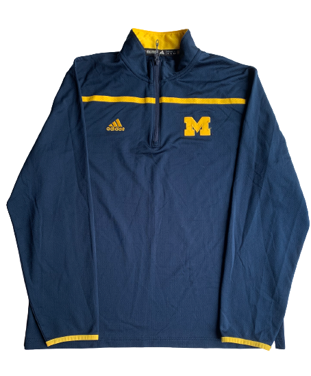 Brendan Warren Michigan Hockey Adidas 1 4 Zip Jacket Size L The Players Trunk