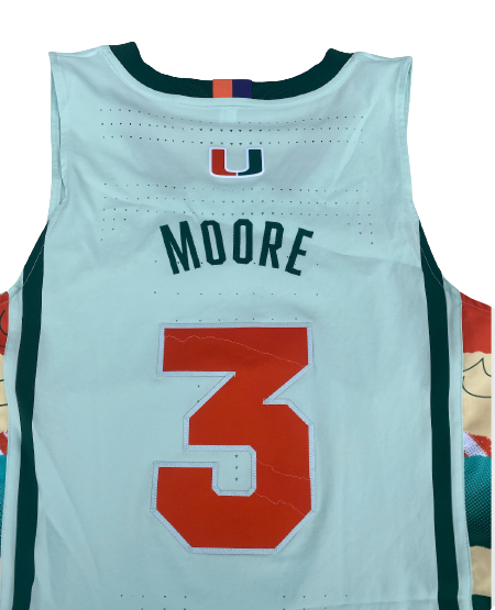Charlie Moore Miami Basketball 2021-2022 Exclusive Senior Night GAME WORN Jersey (Size M) - Photo Matched