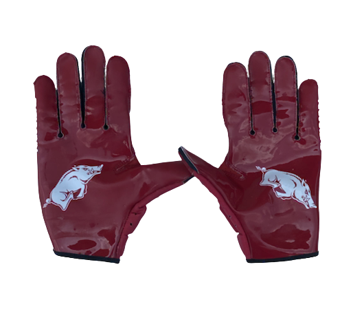 T.J. Hammonds Arkansas Football Player Exclusive Gloves Size XL The Players Trunk