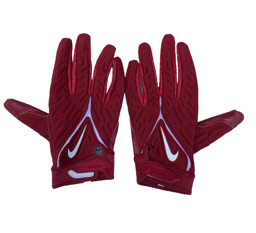 T.J. Hammonds Arkansas Football Team Issued NIKE Football Gloves Size The Players Trunk