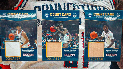 UConn stars appear on game-used court NIL trading cards