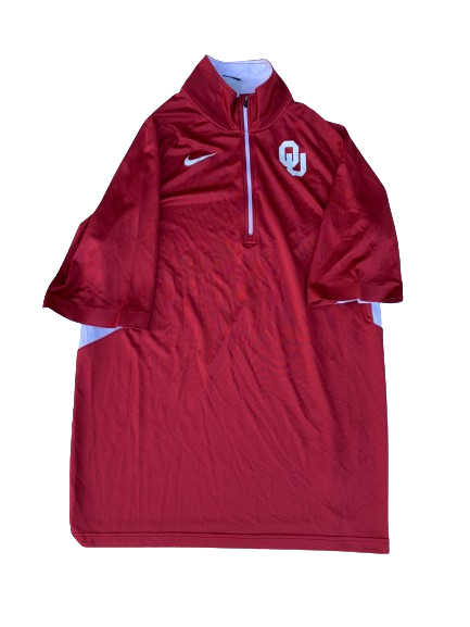 James Fraschilla Oklahoma Basketball Player Exclusive Quarter-Zip Pre-Game Warm-Up Pullover (Size M)