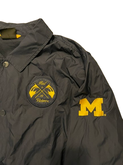 A.J. Henning Michigan Football Player Exclusive "HAIL TO THE VICTORS" Jacket with Sewn In Patch (Size L)